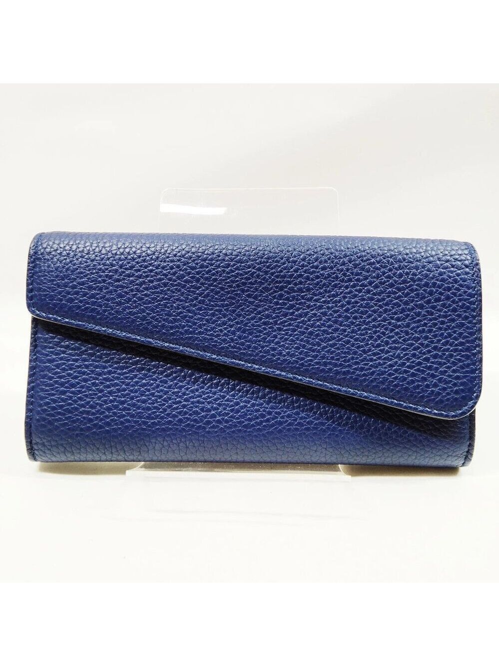 Christian Dior Long Wallet Navy Blue Leather 348-070925